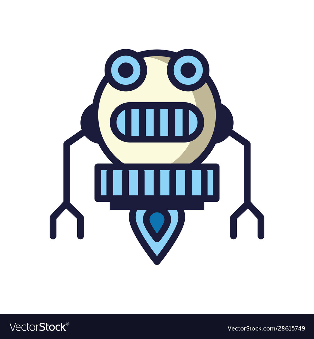 Robot floating cyborg isolated icon Vector Image Robot floating cyborg isolated icon