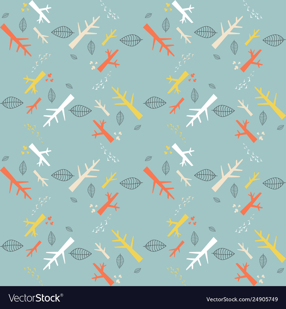 Seamless pattern with colorful nature Vector Image Seamless pattern with colorful nature