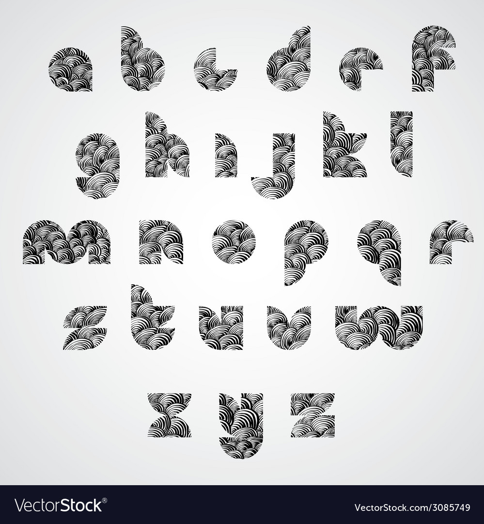 Simple shape letters digital style font with hand