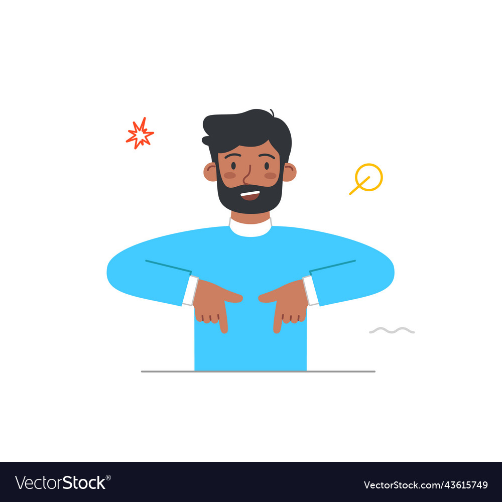 Smiling Man Pointing