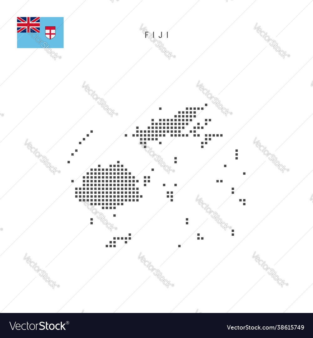 Square dots pattern map fiji fijian dotted vector image Square dots pattern map fiji fijian dotted