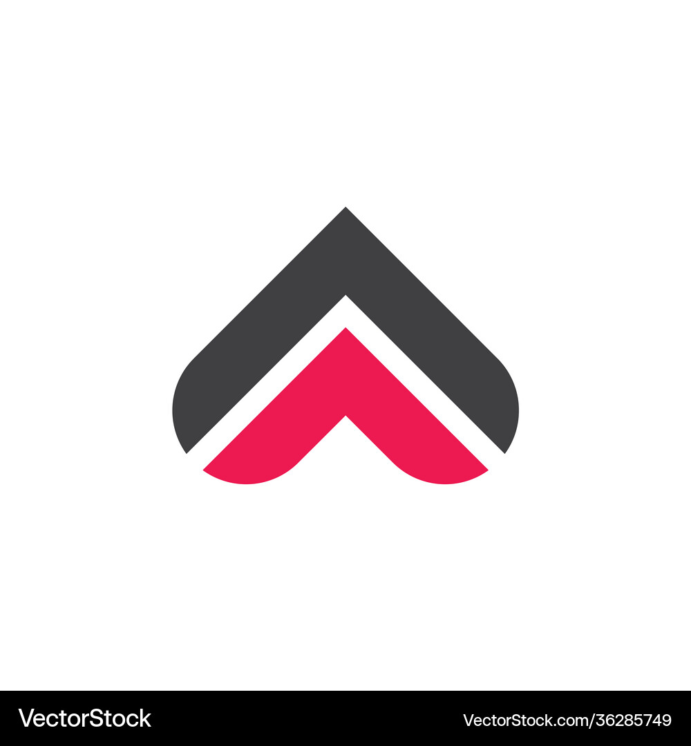 Stripes arrows up simple geometric logo Royalty Free Vector