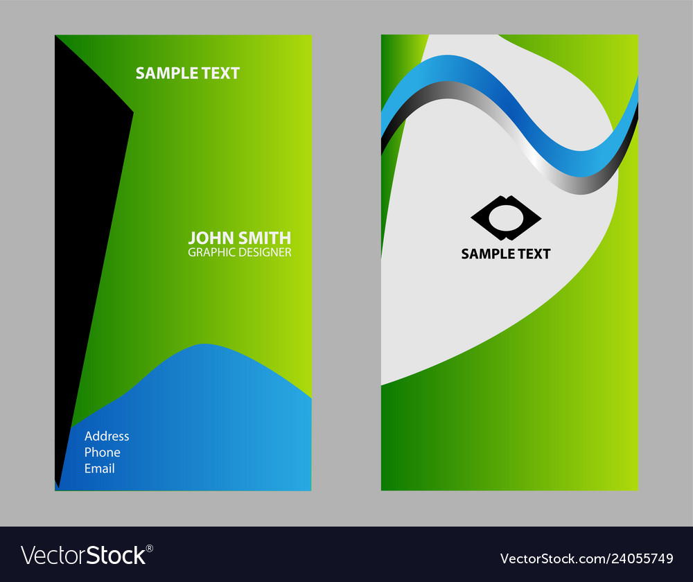 Two vertical business cards Royalty Free Vector Image