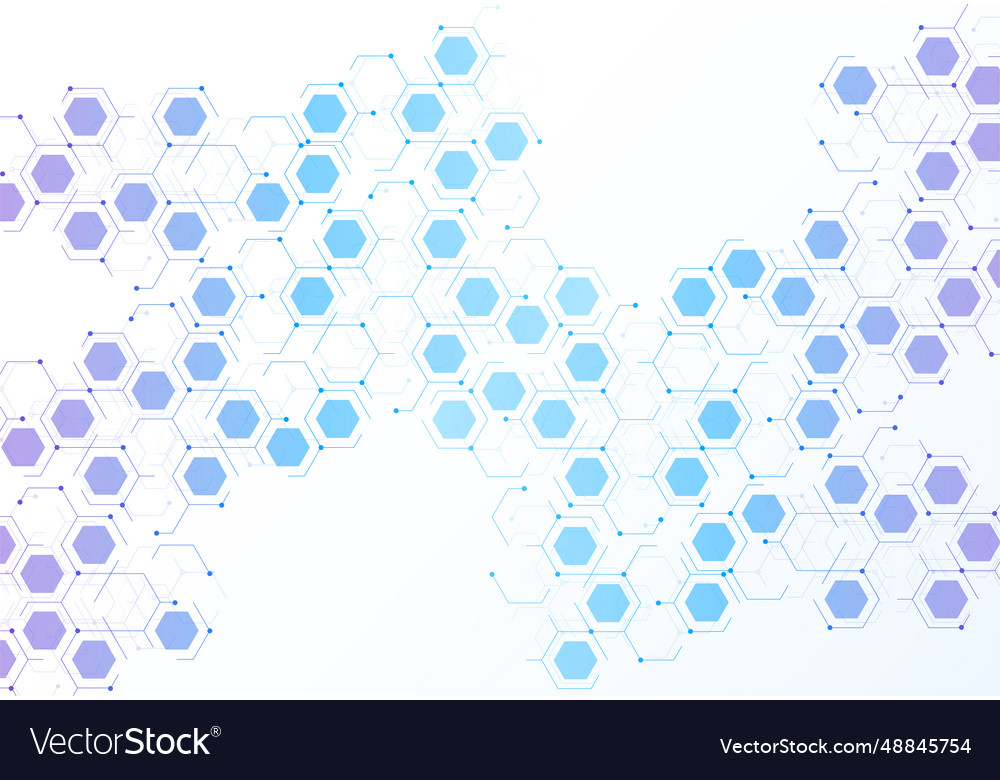 Abstract hexagonal molecular structures vector image Abstract hexagonal molecular structures