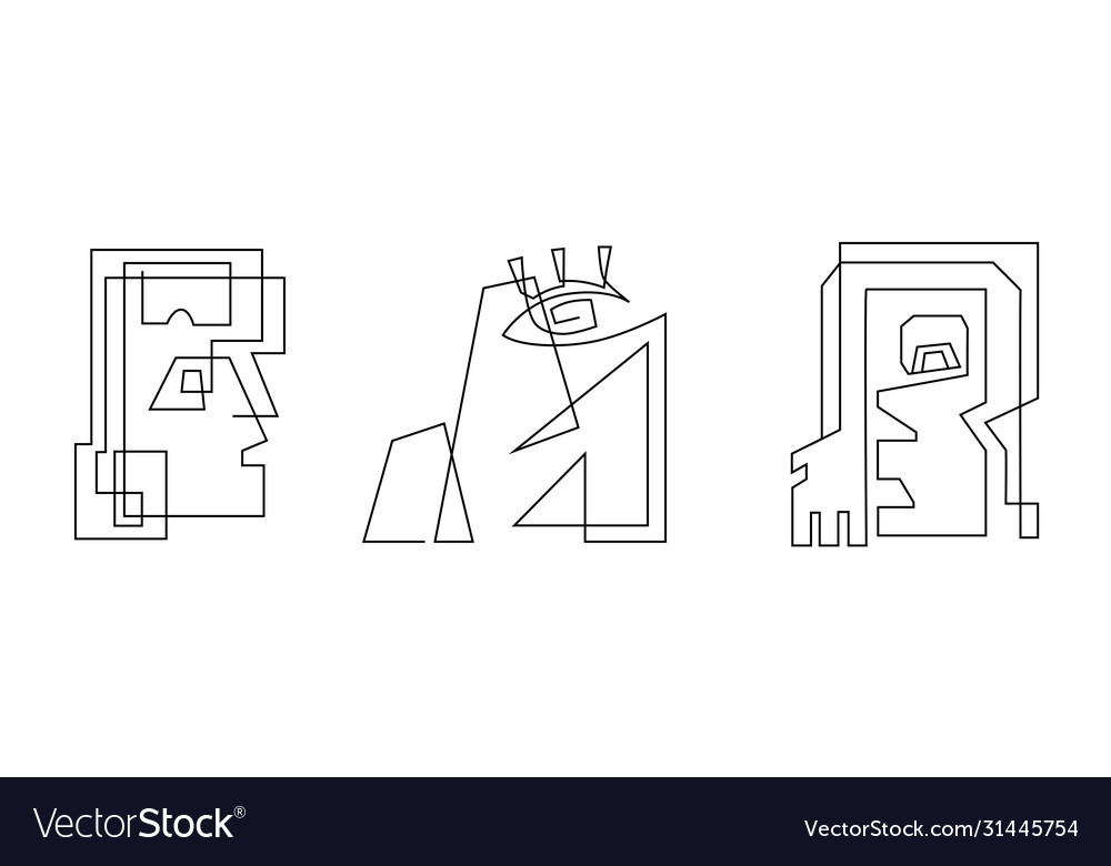 Art line signes vector image Art line signes