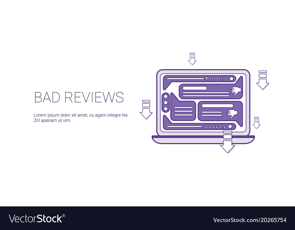 Bad reviews negative feedback template web banner