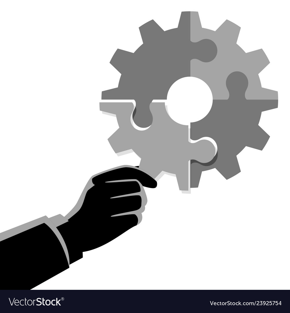 Businessman Completing Puzzle Solution
