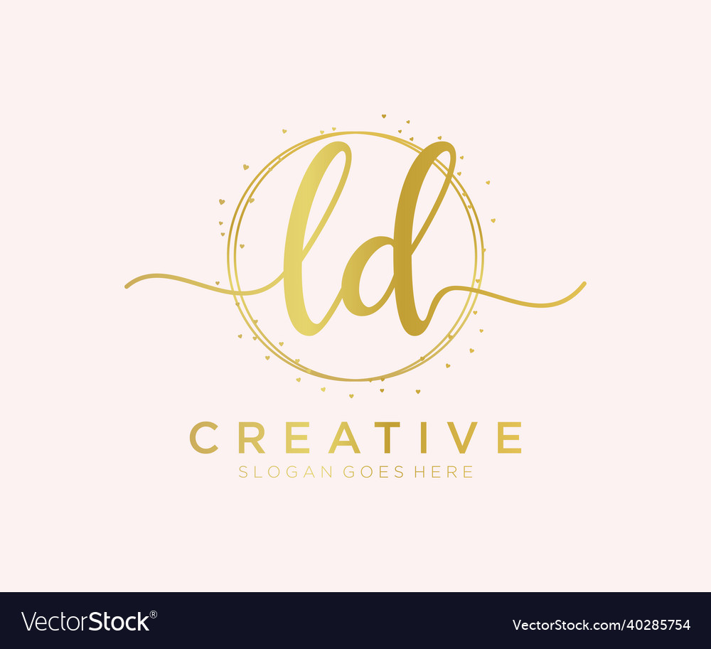 Initial ld feminine logo usable for nature salon