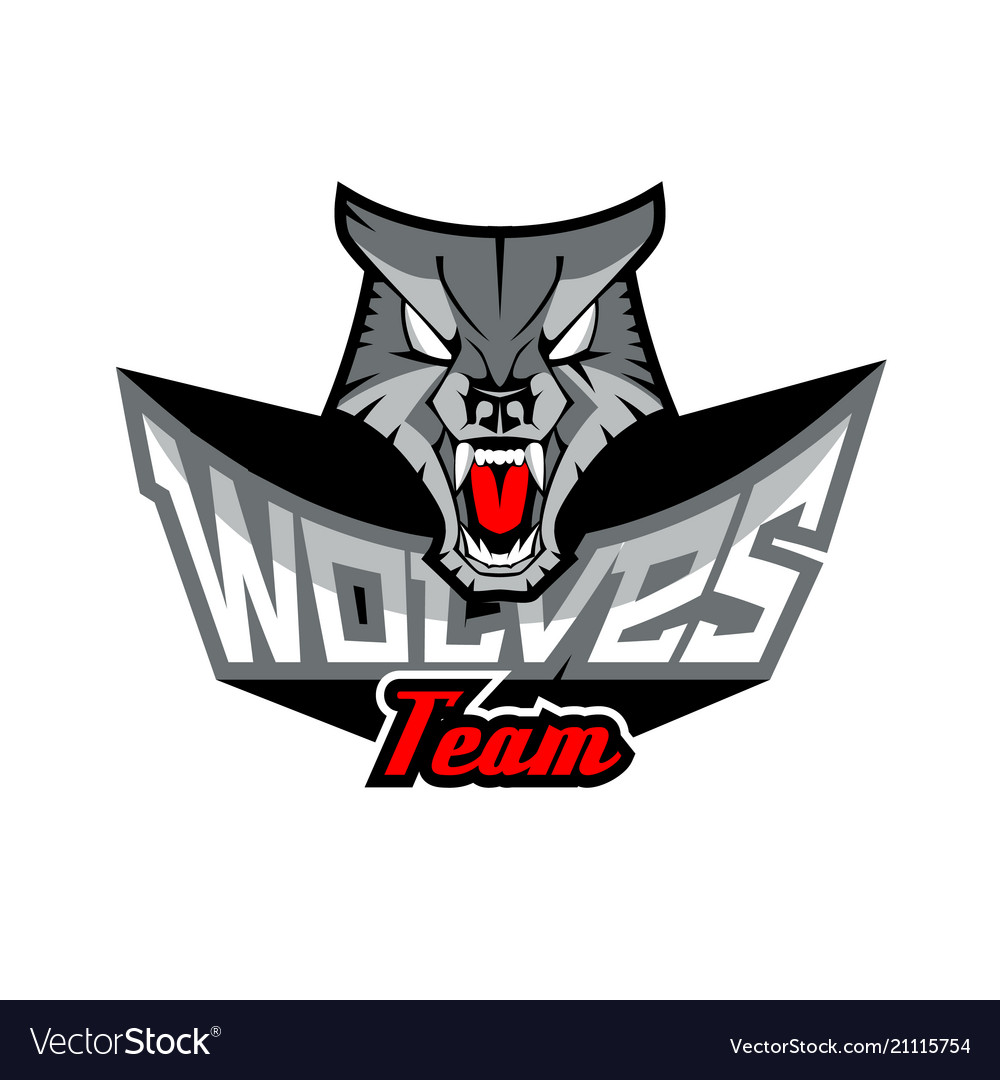 logo template with wolf head royalty free vector image
