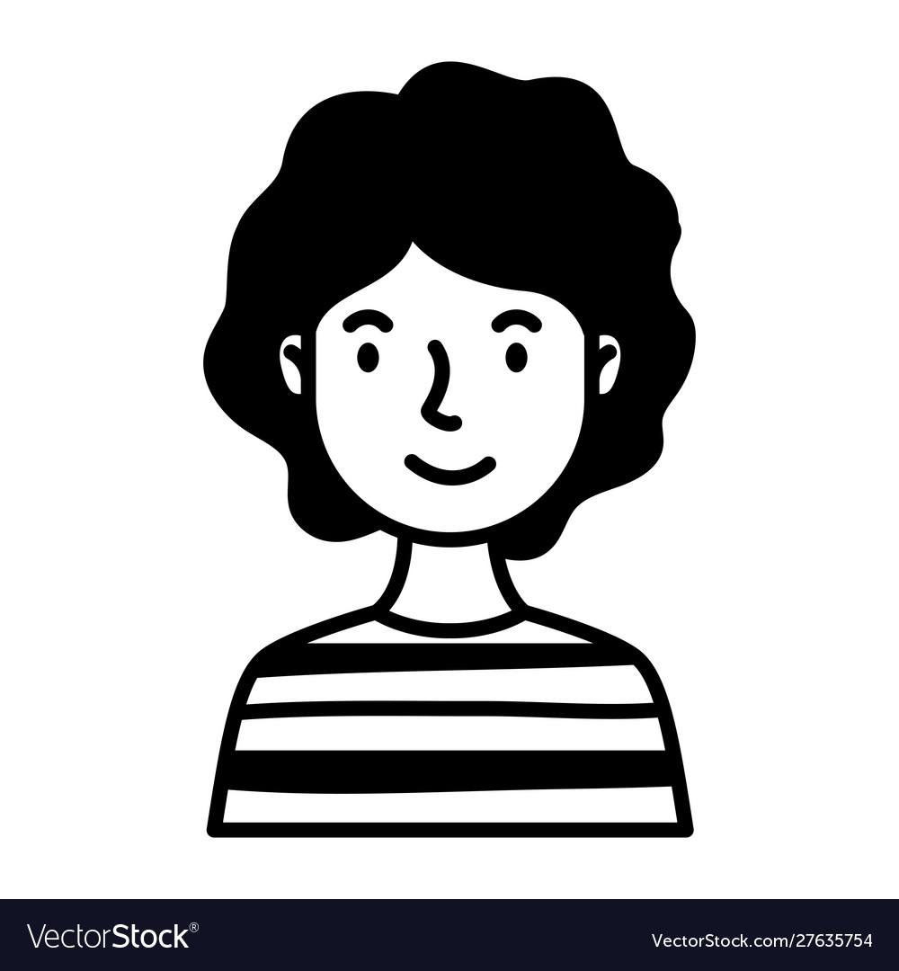 Man avatar character line style