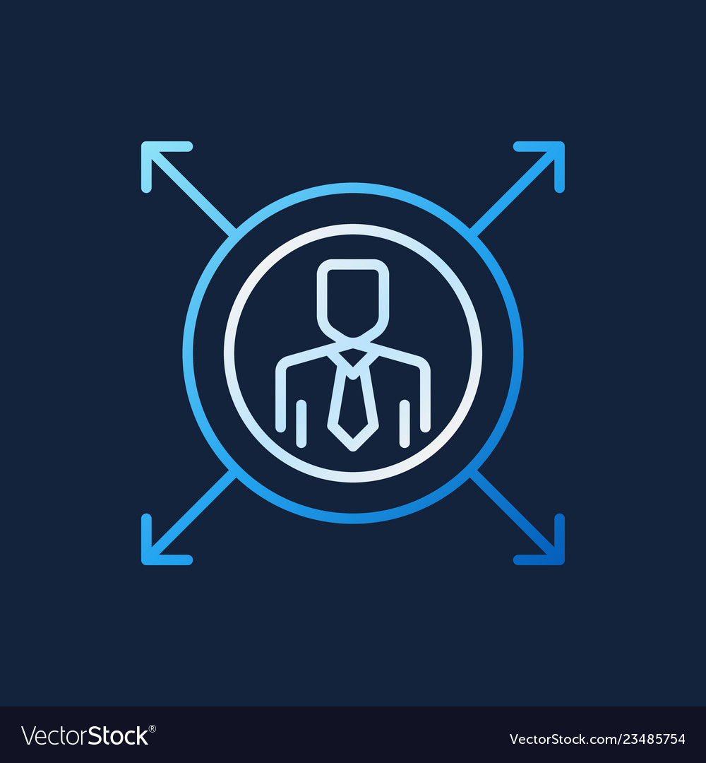 Man in circle with arrows outline creative