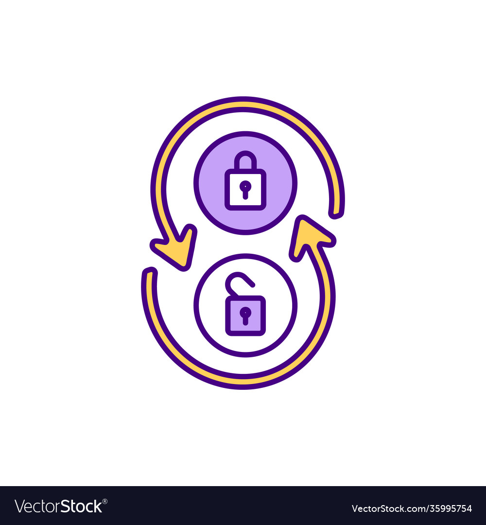 Secure and insecure access rgb color icon vector image Secure and insecure access rgb color icon
