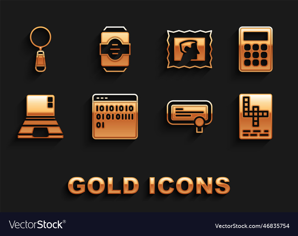 Set binary code calculator crossword vector image Set binary code calculator crossword