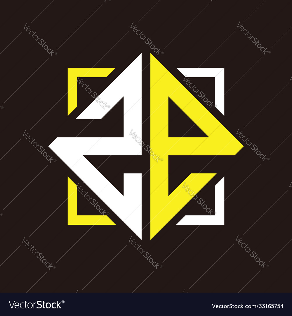 Z e initials quadrangle monogram with square