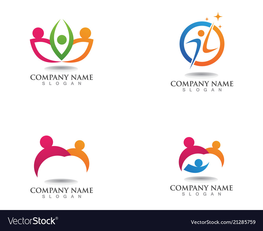 Adoption and community care logo template icon