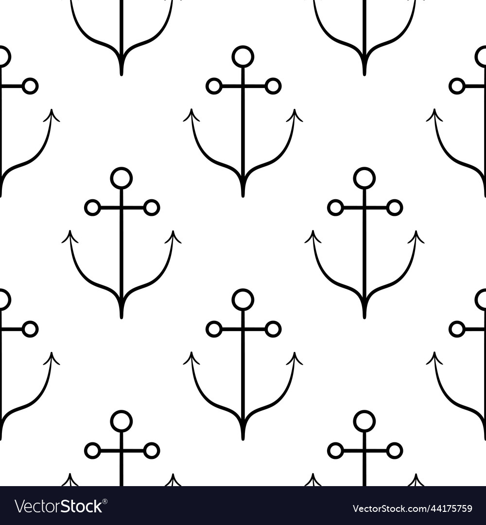 Anchor seamless pattern vector image Anchor seamless pattern