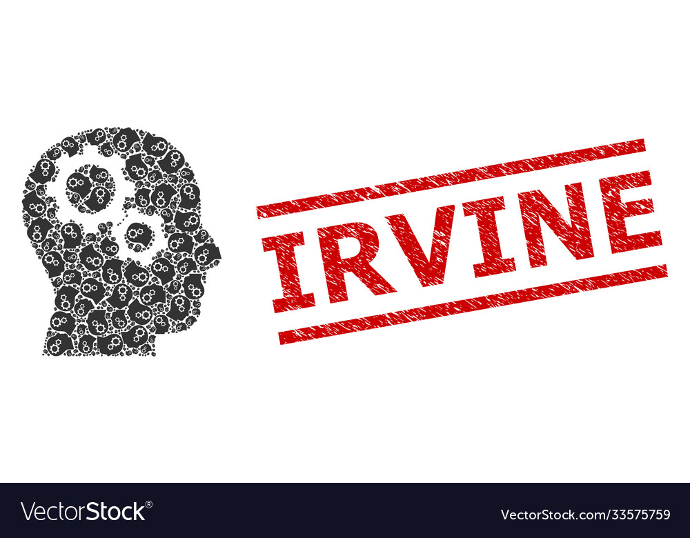 Brain gears recursion collage items vector image Brain gears recursion collage items