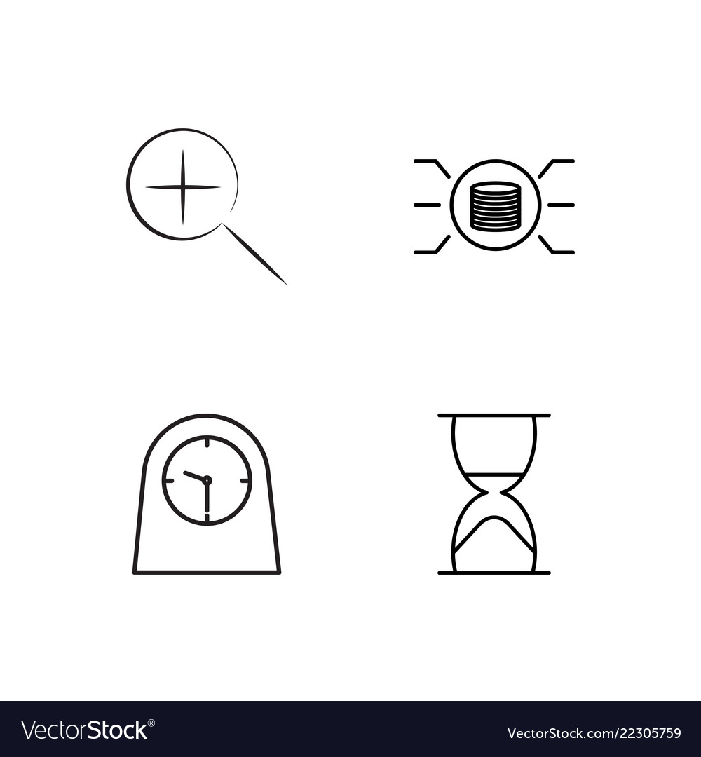 Business simple outlined icons set