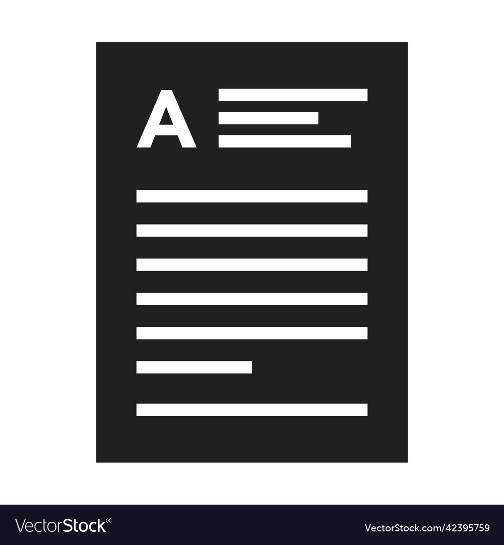Document icon for business file data vector image Document icon for business file data