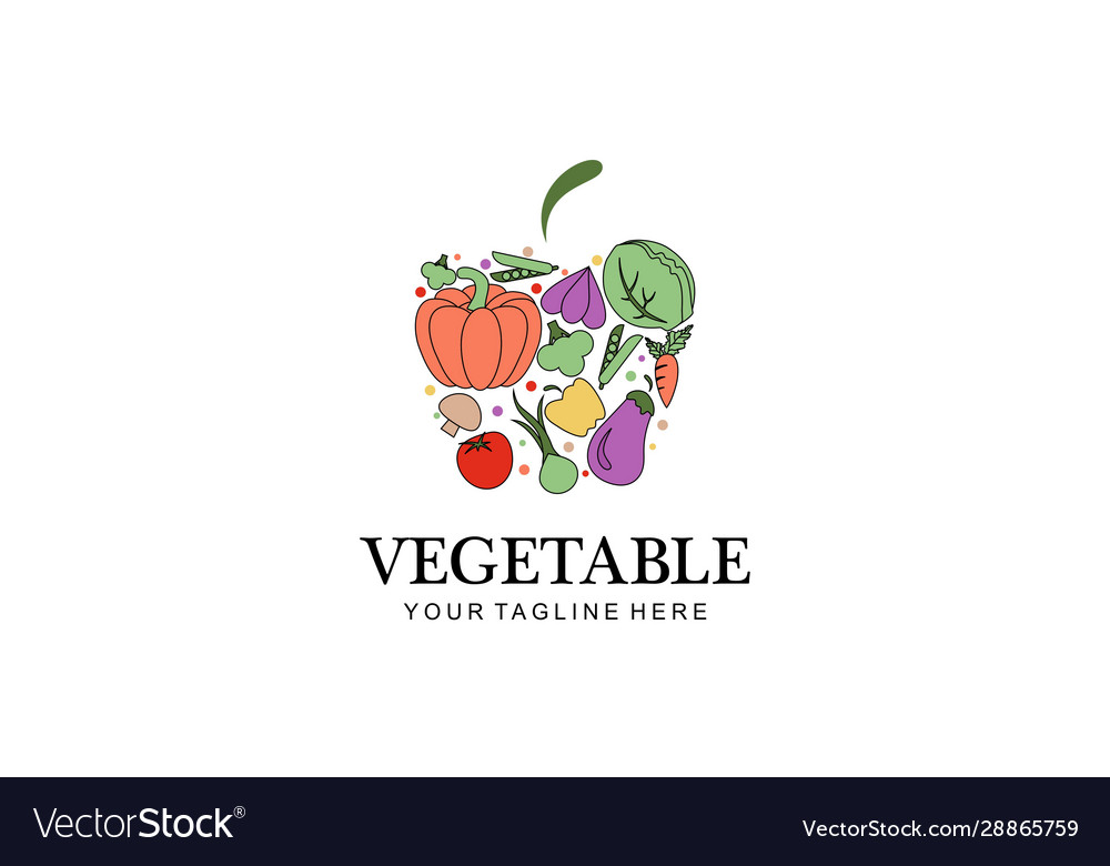 Fresh vegetables logo healthy food shop