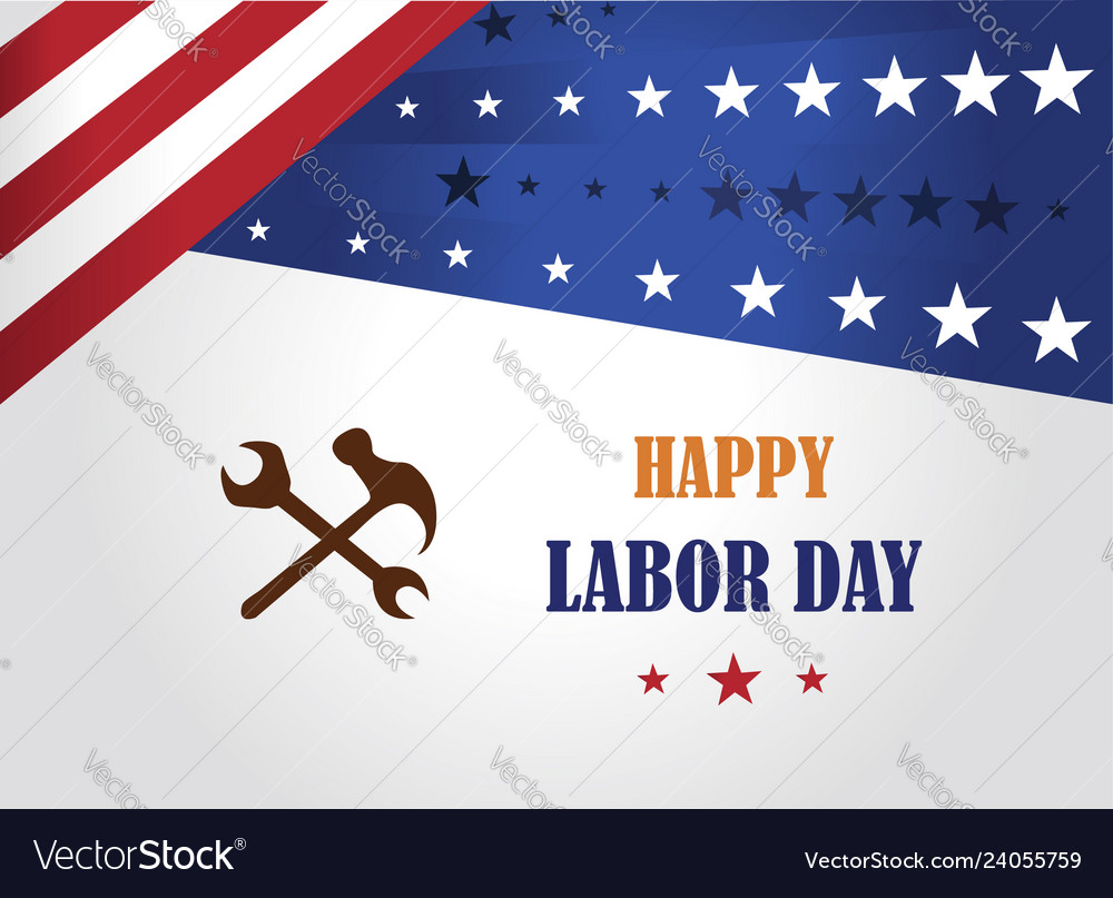 Happy labor day greeting card Royalty Free Vector Image