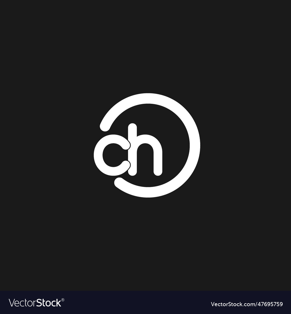 Initials ch logo monogram with simple circles