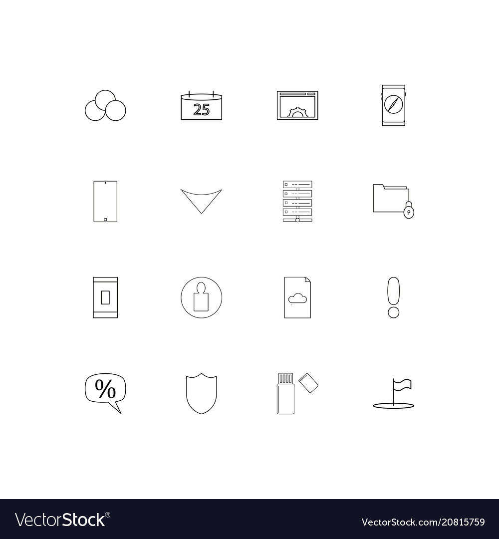 Internet technologies linear thin icons set