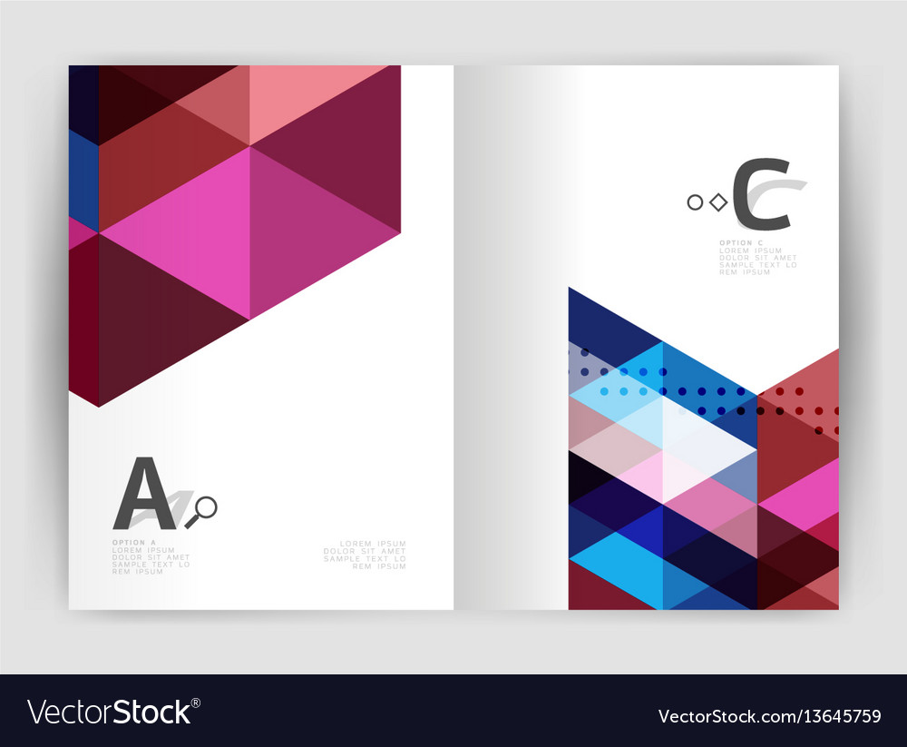 Modern triangle print template vector image Modern triangle print template