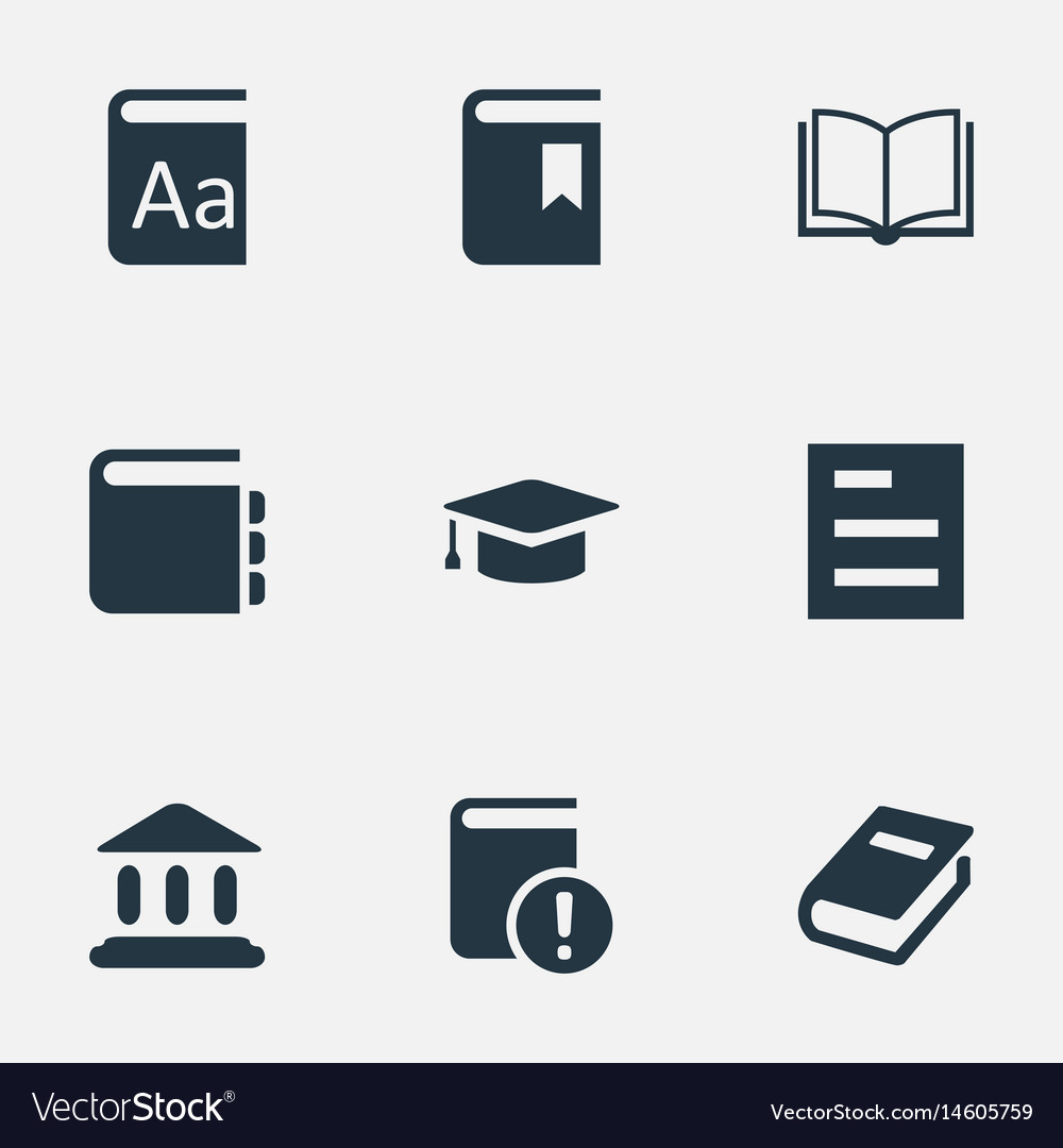 Set of simple reading icons