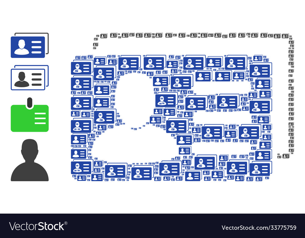 User account cards recursive composition self vector image User account cards recursive composition self