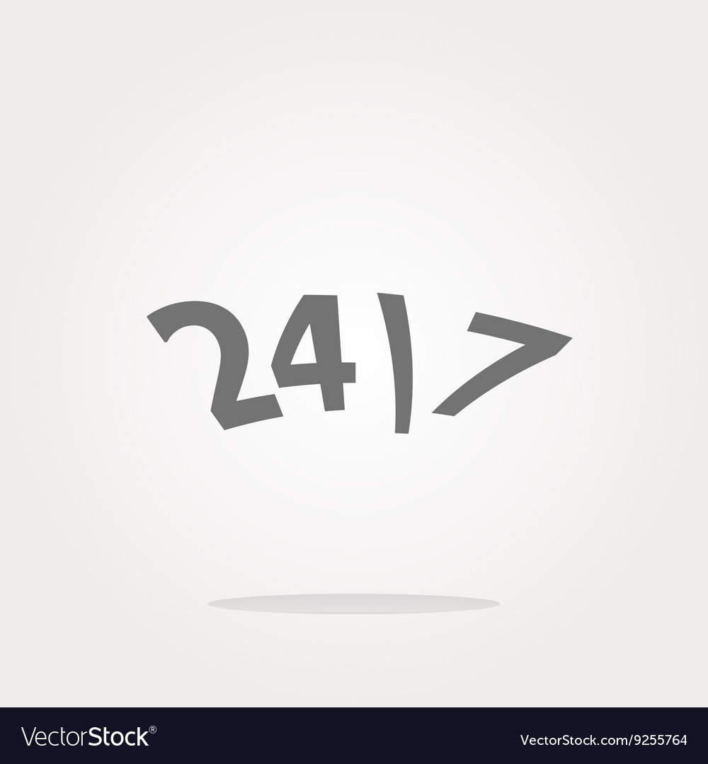 24 hour button web icon isolated on white