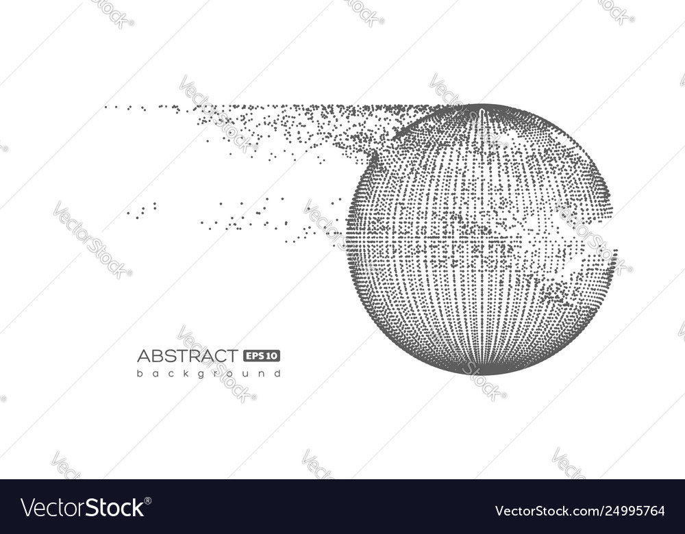 Abstract particles sphere with explosion effect vector image Abstract particles sphere with explosion effect