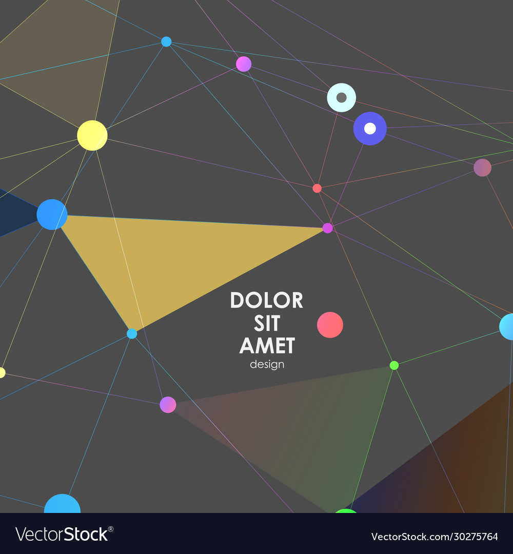 Abstract polygonal with connecting dots and lines