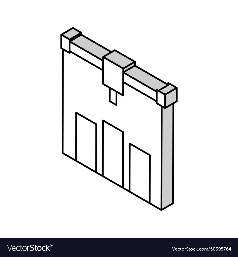 Building layout 3d printer isometric icon vector image Building layout 3d printer isometric icon