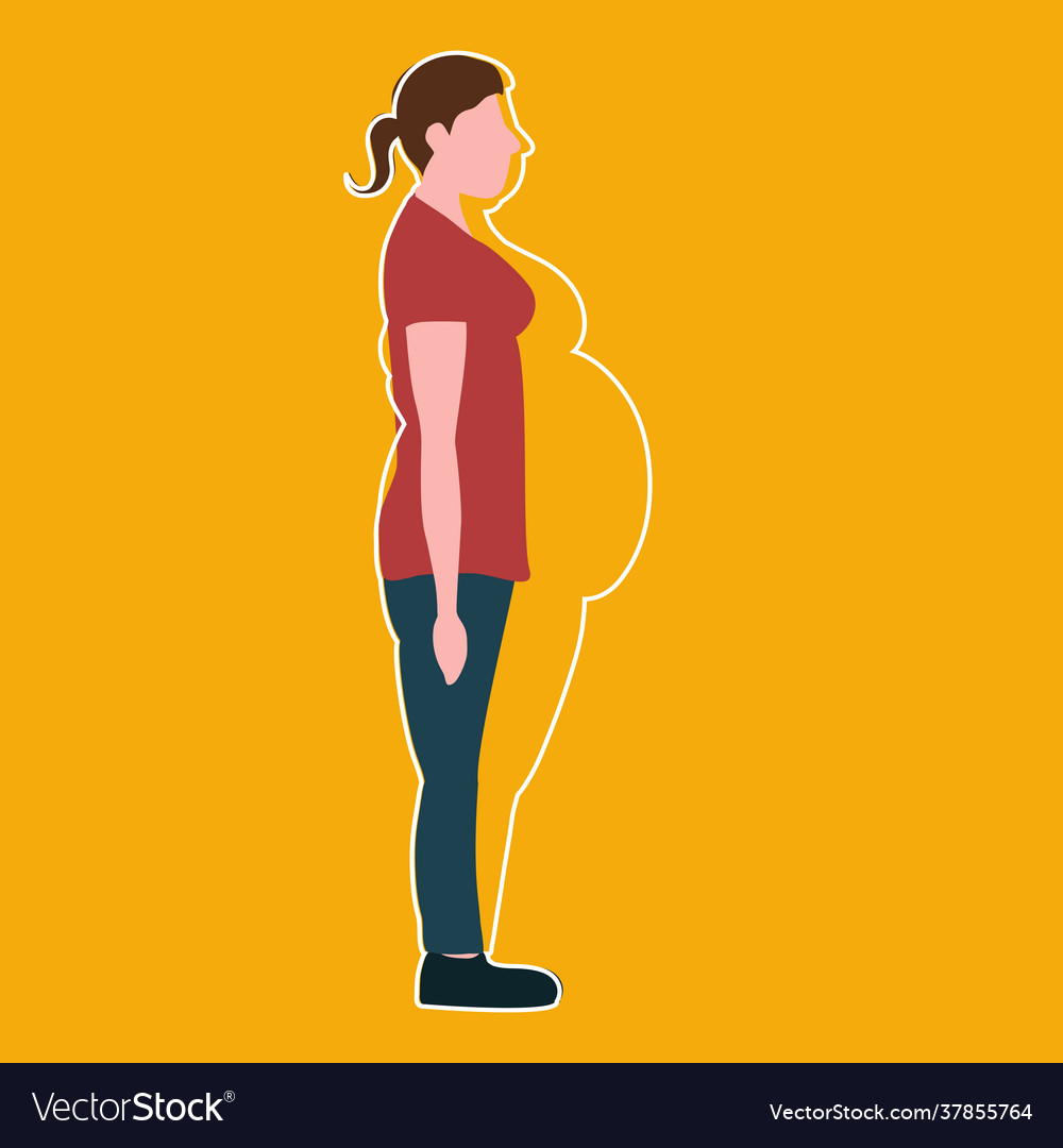 Figures thin woman in a thick body weight Vector Image