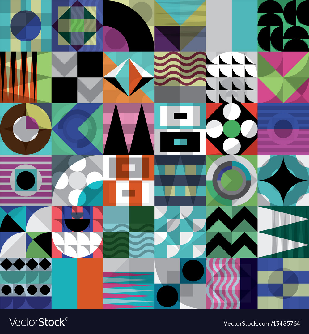 Geometric mosaic seamless pattern Royalty Free Vector Image
