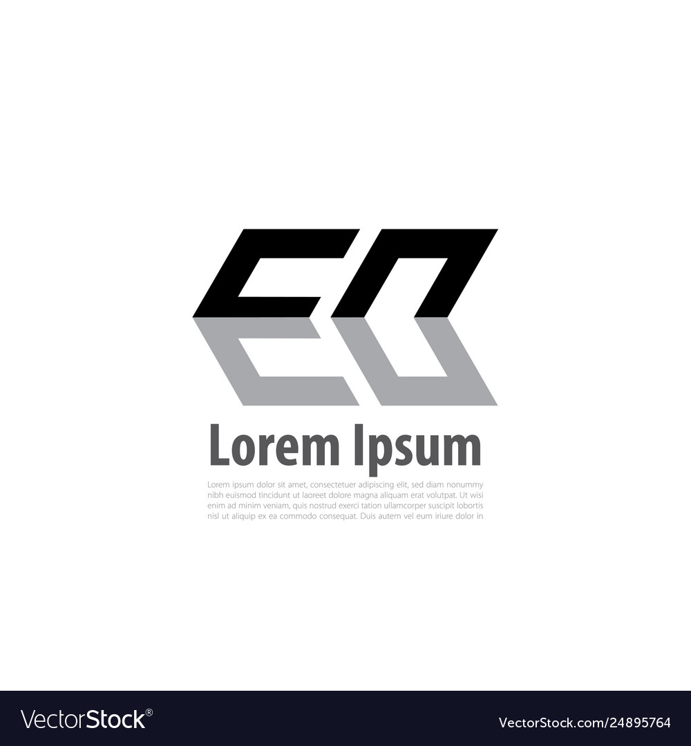 Initial letter eo linked hexagonal creative