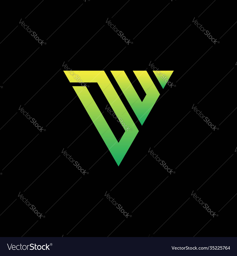 Initial triangle logo monogram with shape vector image Initial triangle logo monogram with shape