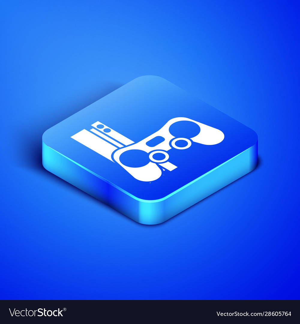 Isometrische Videospielkonsole mit Joystick-Symbol