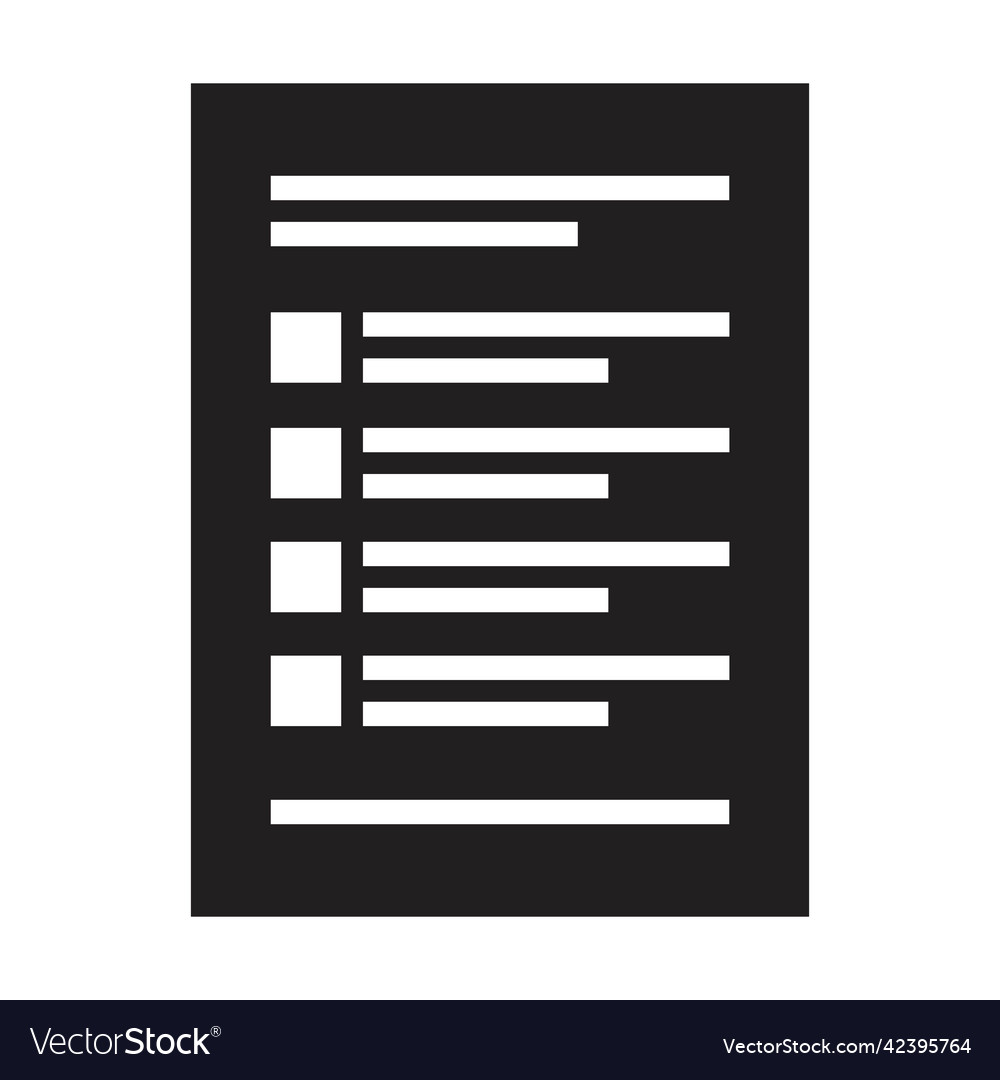 List icon for business file data and document vector image List icon for business file data and document