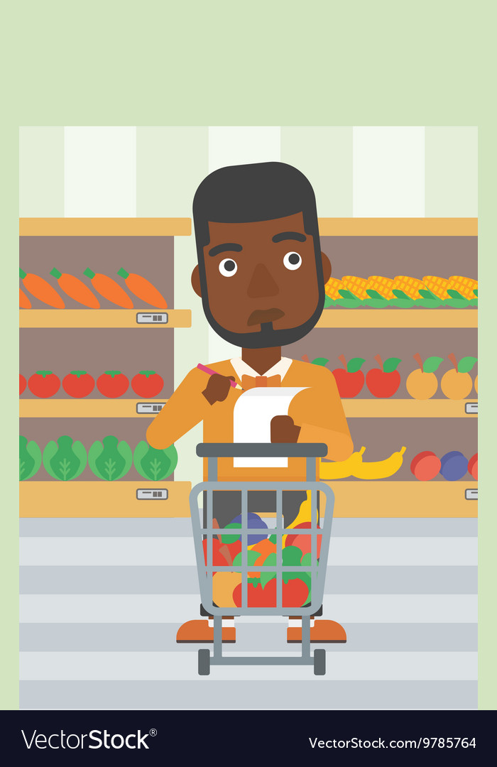 Man with shopping list