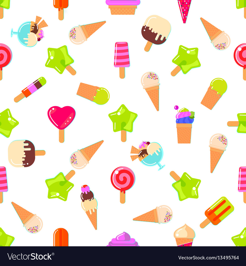 Seamless pattern with many sweets