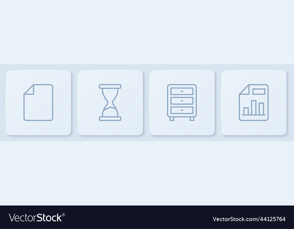 Set line file document archive papers drawer old vector image Set line file document archive papers drawer old