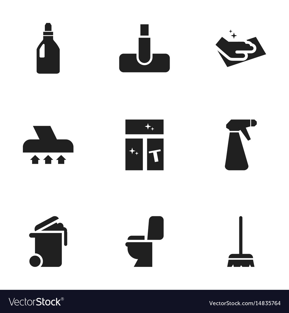 Set of 9 editable cleanup icons includes symbols