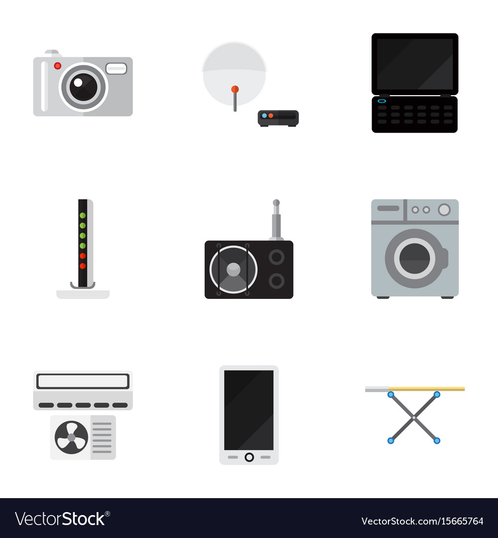 Set of 9 editable technology icons includes