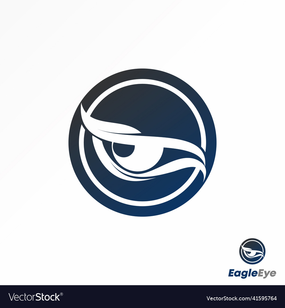 Sharp eye in block circle logo design abstract vector image Sharp eye in block circle logo design abstract