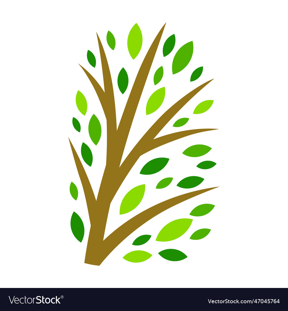 Stylized tree with leaves or concept