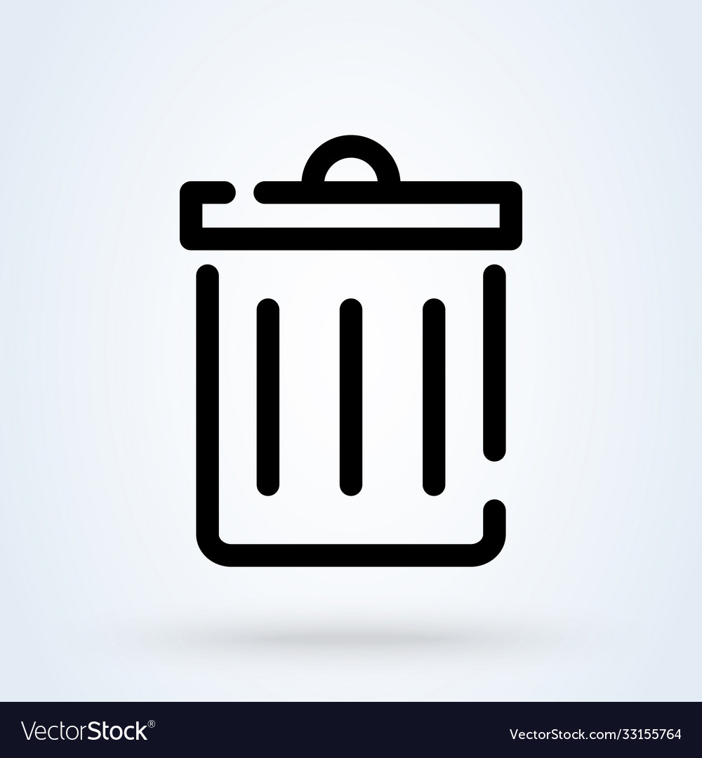 Trash bin or garbage can linear Vector Image Trash bin or garbage can linear