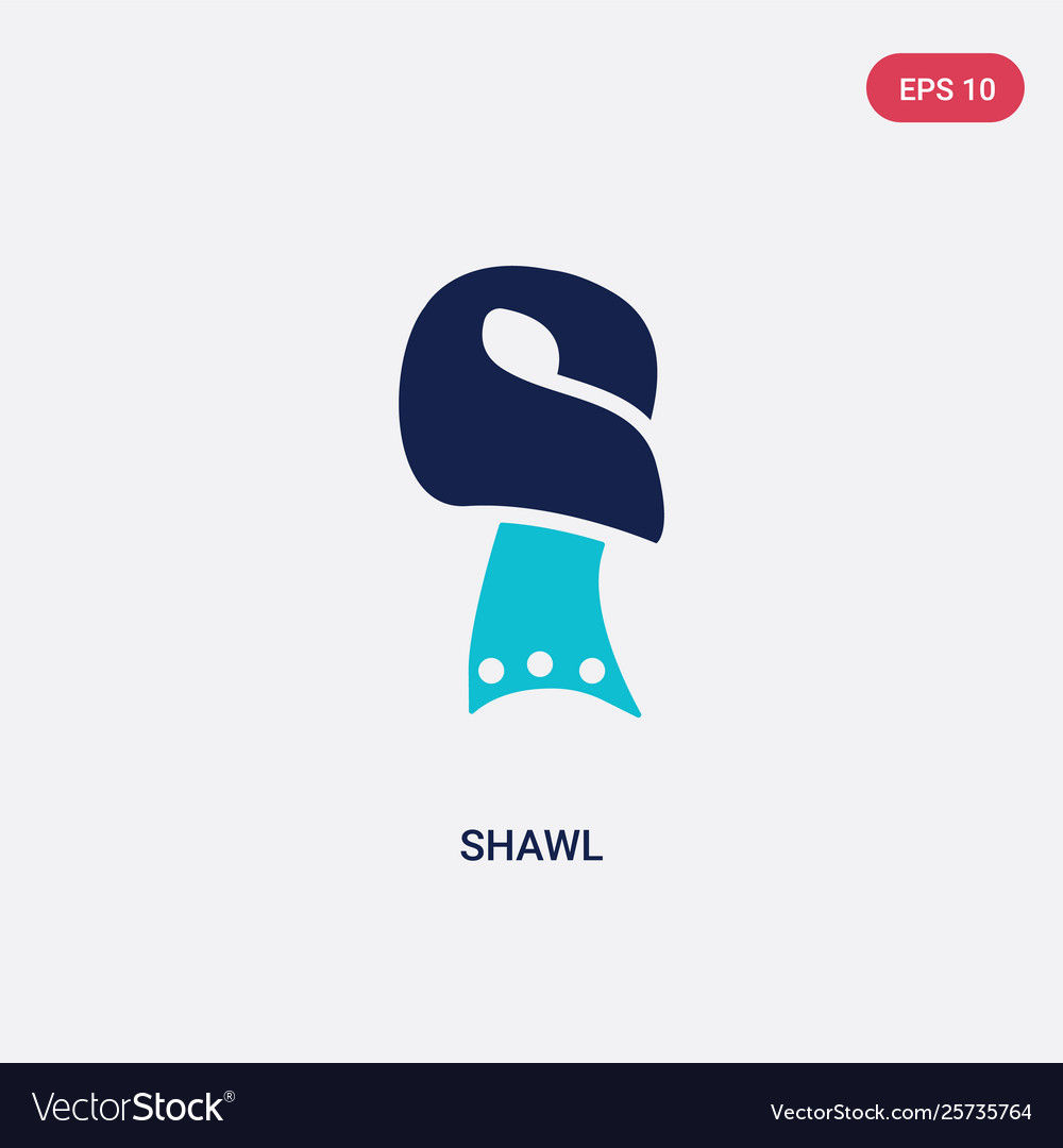 Two color shawl icon from clothes concept