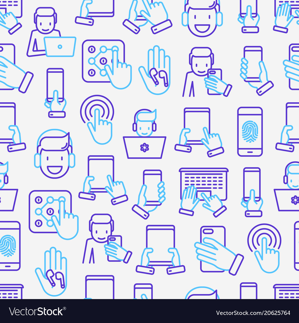 Using devices seamless pattern vector image Using devices seamless pattern